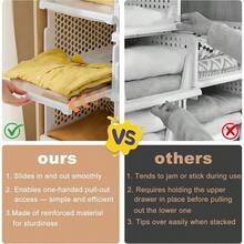 5-Pack Pull-Out Closet Organizers Smooth Sliding Stackable Foldable Storage Bins Reinforced Anti-Tip For Bedroom Office - Default - View 6