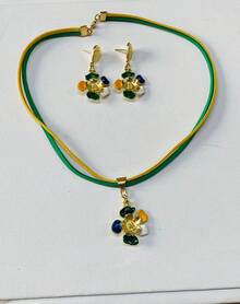 Copa Brasil Necklace Set - ngọc lam nhiều màu - Xem 2