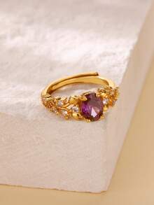 18K镀金不锈钢蛇形皇冠戒指，镶嵌立方氧化锆，复古珠宝，送给女性、母亲、婚礼、派对、圣诞节和情人节的礼物 - 多款 - 查看 8