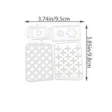3D Background Frame Metal Cutting Dies, Scrapbooking Tools, Carbon Steel Embossing Template For Paper Card Making, Photo Album Art, Handicrafts (Rhombus Layered Design) - Silver-white - View 6