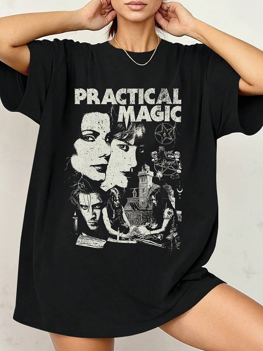 Women's Heavyweight 100% Cotton T-Shirt - Minimalist Round Neck Tee, Everyday Casual & Party Essential, Breathable Everyday Shirt For Women- Spring Tops  - Summer Tops- Vacation Outfits Women - Easter Women's Tops - Summer Clothes 100% Cotton - 黑色 - 查看 1