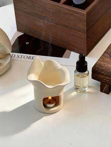 1 chiếc đèn xông tinh dầu bằng gốm sứ phong cách retro sáng tạo, đèn xông tinh dầu SPA, đèn khuếch tán tinh dầu cho phòng trà, phòng tắm hơi và làm nóng tinh dầu. - Lá cây - Xem 9