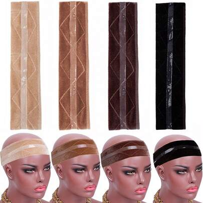 Bandas ajustables de agarre de terciopelo para pelucas, diademas de agarre de terciopelo antideslizante para sostener pelucas con frontales de encaje