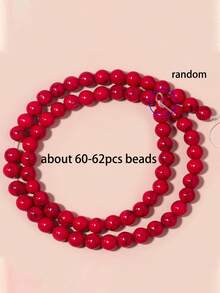 1 Strand Natural Stone Red Turquoises Gemstone Round Loose Beads Crystal Energy Stone Healing Power For Jewelry Making Diy Bracelet Ornaments 4 6 8 10mm - Red - View 9
