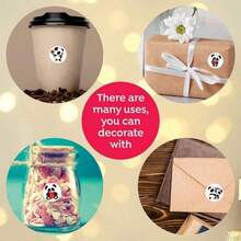 500Pcs/Roll Cartoon Panda Heart RewardsStickers 8 Designs 2.5cm/1.0in Round PerfectFor Learning Rewards Pad PC Fridge - Multicolor - View 6