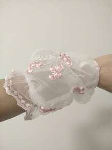 Double Layer Lace Short Sleeve Covers Women Cute Anti-Dust Arm Sleeves Office - A - View 10