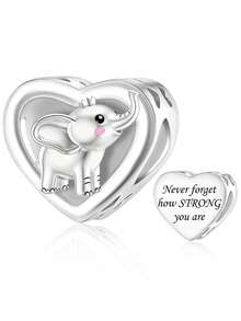 1pc Fashionable Minimalist Niche Design Cute & Healing Animal Series (Sloth, Elephant, Panda, Squirrel, Rabbit, Fox) Beaded Bracelet/Necklace, Creative Daily Versatile DIY Jewelry Gift - Silver - View 10