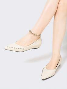 New Arrival Elegant Slip-On Retro Low Vamp Wedge Heel Women Shoes - Apricot - View 10