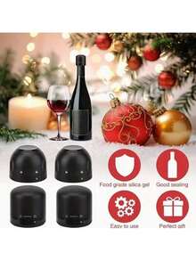 1pc Reusable Wine Stoppers ,Wine Bottle Stopper,Bottle Stopper- These Vacuum Preservatives Can Keep Wine Fresh And Leak Proof, Suitable For Commercial Use In Restaurants And Bars, Household Red Wine Bottle Caps, Silicone Sealed Champagne Bottle Caps, Compact Preservation Wine Stoppers, Bar Tools - Multicolor - View 8