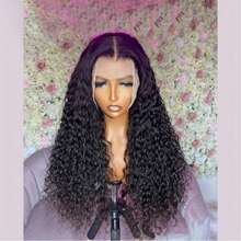 ZHENDEFA 隐形绑带360°蕾丝前假发，真人发，预先拔毛，360°杰瑞卷发，无胶蕾丝真人发假发，湿润波浪360°蕾丝假发，女士款 - SNatural - 查看 3