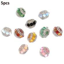 5pcs Round Cat Eye Mocha Wheel Flat Beads, Suitable For DIY Phone Chain, Keychain, Bag Chain, Beaded Pen And Other Handmade Accessories - Random Color Mixing - View 9