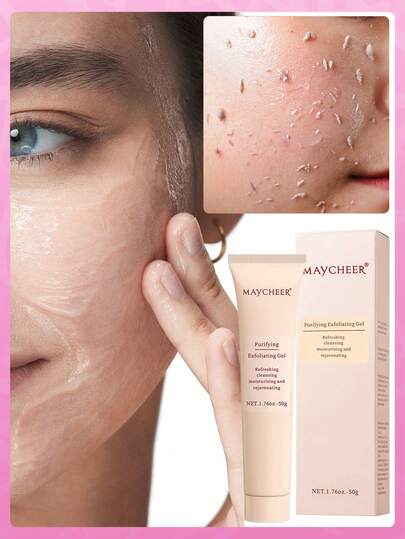 50g Gel exfoliant doux, convient pour le nettoyage du visage et les soins du corps, nourrissant la peau pour un teint lisse. Gommage exfoliant pour le visage et le corps réduisant les pores - élimine en douceur les points noirs et les cellules mortes, désobstrue les pores pour une peau radieuse - convient à tous les types de peau pour une utilisation quotidienne, idéal pour les cadeaux, les ensembles de soins de la peau, les cosmétiques, les produits de soins de la peau, Noël, la Saint-Valentin, le Nouvel An, les anniversaires, les mariages et les produits de voyage essentiels