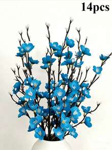 14/12/6支仿真白梅花，逼真桃花，适用于婚礼装饰、房间装饰、家居装饰、卧室、办公室、酒店、花园、派对、客厅、情人节、送给妈妈的礼物 - 彩色 - 查看 19