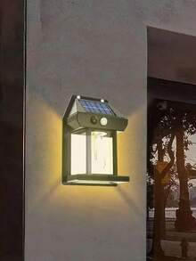 1个太阳能钨丝壁灯,太阳能供电,带人体感应器自动感应,户外太阳能防水LED壁灯,人体感应设计,太阳能壁灯,门廊灯,户外壁挂式安全照明,适用于露台、小屋、街道、庭院、围栏、院子、花园和车库等场所的安全照明,室内外别墅装饰壁灯 - 暖白光 - 查看 6
