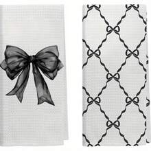 1/2/4/6/8/10/12PCInteresting Kitchen Towels And Dishcloths, Bathroom Towels, Super Absorbent Polyester,Bow Pattern,Modern Style Romantic Gift, For Family And Decoration Gifts, Decorative Gifts, Decorative Dishcloths, Quick-Drying Sponges, Soft Absorbent Dishcloths, Cleaning Supplies, Kitchenware. As Birthday Gifts, Family, Souvenir , Washable, Machine Washable, Lightweight, Breathable, Comfortable, Unique, 280gsm For Him, Her Personalized Ideal Gifts For Her, Him, Family, Boyfriend, Girlfriend, Father, Family, Mother, Lover, Daughter, Son, Grandfather, Grandmother, Friend, Classmate. Perfect Camping, Travel, Home, Daily Life, Office Decoration, Birthday, Anniversary, Valentine's Day, Thanksgiving, Christmas, Halloween, Mother's Day, Father's Day, Wedding, New Year Gifts ,Sofa,Bed,Car,Bedroom,Living Room,Office, Outdoor Camping, Practical Decorative Use - Multicolor 5 - View 2
