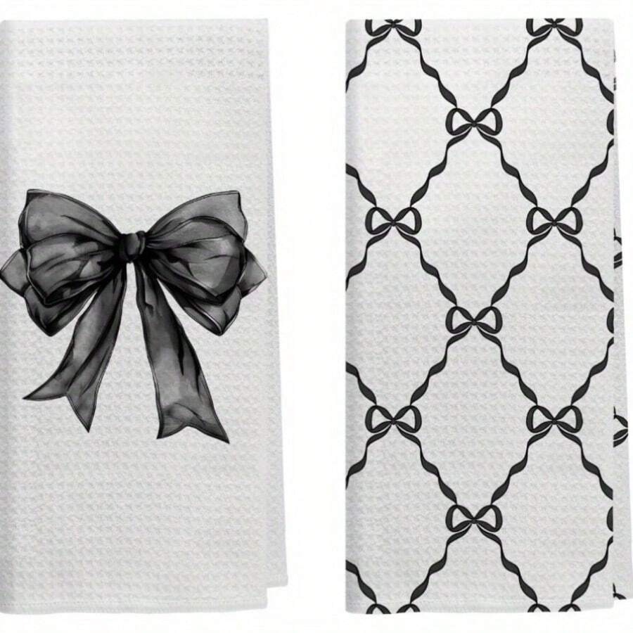 1/2/4/6/8/10/12PCInteresting Kitchen Towels And Dishcloths, Bathroom Towels, Super Absorbent Polyester,Bow Pattern,Modern Style Romantic Gift, For Family And Decoration Gifts, Decorative Gifts, Decorative Dishcloths, Quick-Drying Sponges, Soft Absorbent Dishcloths, Cleaning Supplies, Kitchenware. As Birthday Gifts, Family, Souvenir , Washable, Machine Washable, Lightweight, Breathable, Comfortable, Unique, 280gsm For Him, Her Personalized Ideal Gifts For Her, Him, Family, Boyfriend, Girlfriend, Father, Family, Mother, Lover, Daughter, Son, Grandfather, Grandmother, Friend, Classmate. Perfect Camping, Travel, Home, Daily Life, Office Decoration, Birthday, Anniversary, Valentine's Day, Thanksgiving, Christmas, Halloween, Mother's Day, Father's Day, Wedding, New Year Gifts ,Sofa,Bed,Car,Bedroom,Living Room,Office, Outdoor Camping, Practical Decorative Use