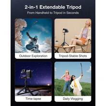 Llano 16英寸/40厘米可伸缩迷你自拍杆三脚架，带360°球形云台和1/4英寸螺丝，兼容 Osmo Pocket 3、X5-X3、Hero13-12相机，黑色 - 查看 5