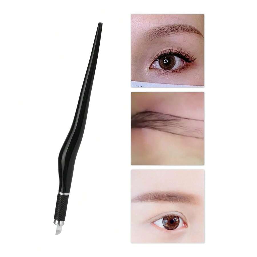 1pc Manual Microblading Pen Handle, Permanent Makeup Tool For Eyelash, Eyebrow And Lip Tattooing - Black - View 1