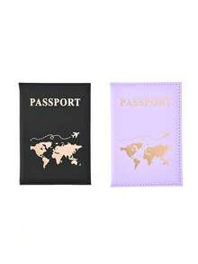 Lightweight Couple's Travel Passport Holder Wallet Cover Card Case For Women And Men Travel Essential Accessories Vacation Hotel Cruise Back To School - Multicolor - View 15