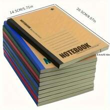 1pc B5 Thick Notebook, Lined Minimalist Office Notepad, Soft Leather Cover - Multicolor - View 6