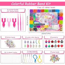 ligas para pulseras, 32 colores kit para hacer pulseras, 2700+ kit de pulseras de ligas, Con letras y decoraciones, Regalos DIY para niños de 7 a 12 años,43453182 - Multicolor - Ver 5