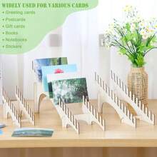 3 Pcs Woo Eting Card Display Stand Card Organ Display Ra Wood Postcard Holder Display Stand Er Display Wood Organ For Vendor Retail Counter Desk Tabletop Brochure Photo - Wood Color - View 3