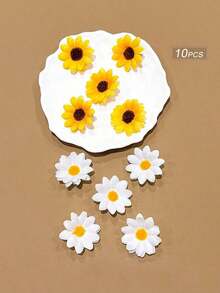 10pcs Sunflower Hair Clips, Korean Style Hairpins, Hair Accessories - 彩色 - 查看 10