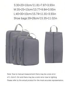 4件套旅行压缩收纳袋套装，轻便旅行行李整理袋，带鞋袋，可扩展收纳袋，节省空间旅行必备品，旅行包，圣诞礼物，节日必备品，旅行必备，节日配件，圣诞节，个性化礼物 - 彩色 - 查看 9