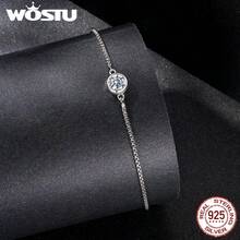 WOSTU 1pc 925 Sterling Silver 0.5 Carat Moissanite Adjustable Bracelet, Encrusted, Women's Anniversary & Love Gift - MSB028 - View 1