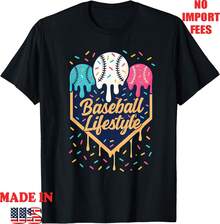 Baseball Lifestyle 101 Apparel Youth Baseball Drip IcecreamT-Shirt,Kid Adult Tee1 - 黑色 - 查看 1