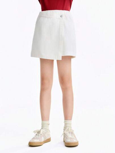 Annil [Sweet And Cool A-Line Skirt Pants]Girls' Summer Style Pure Cotton Skin-Friendly Height-Enhancing Girl's School Style Versatile Sweet Short Skirt