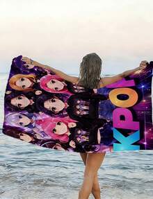 Item Picture Pc Kpop   Anime Printed Beach Towel Lightweight And Absorbent   Swimming Gym And Yoga An   Companion A Must Have For Summer Beach Vacations And Camping Swimming Absorbent TowelUnique Basketball Team Designs, Fun Patterns, Suitable For Women, Pool Trips, And Showers. 312g Beach Towel, Unisex. High-Quality Absorbent Fabric, Suitable For All Seasons, Soft To The Touch, Durable. Quick-Drying, An Essential Item For Summer Beaches, Pools, And Sand Baths. H5161, A Vacation Must-Have. - 圖片色 - 查看 1