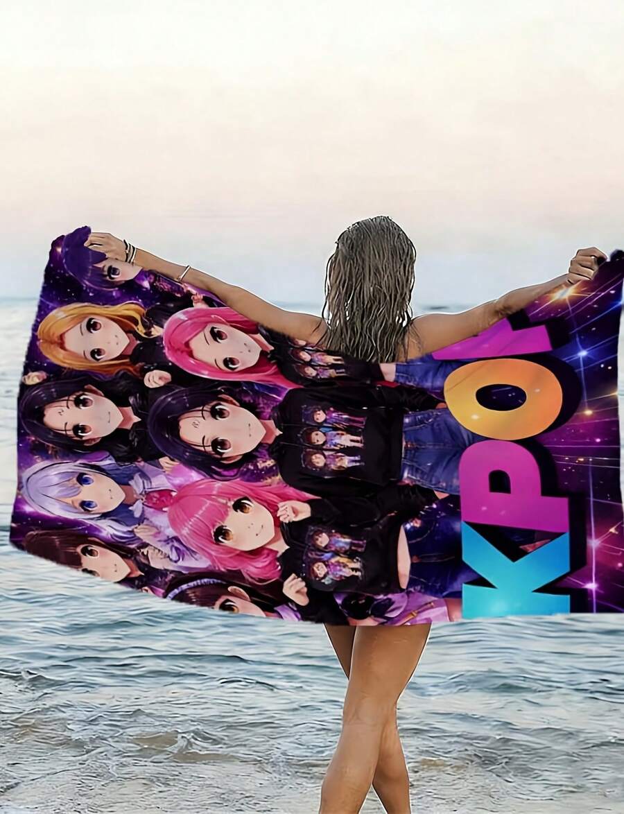 Item Picture Pc Kpop Anime Printed Beach Towel Lightweight And Absorbent Swimming Gym And Yoga An Companion A Must Have For Summer Beach Vacations And Camping Swimming Absorbent TowelUnique Basketball Team Designs, Fun Patterns, Suitable For Women, Pool Trips, And Showers. 312g Beach Towel, Unisex. High-Quality Absorbent Fabric, Suitable For All Seasons, Soft To The Touch, Durable. Quick-Drying, An Essential Item For Summer Beaches, Pools, And Sand Baths. H5161, A Vacation Must-Have. - 圖片色 - 查看 1