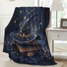 A Cozy Halloween-Themed Blanket Featuring A Design With A Witch'S Hat, Perfect For The Sofa, Bed, Travel, Camping, Living Room, Office, And Lightweight Flannel For Chairs And Beds - Mixed Colors - View 6