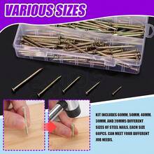 300Pcs 5 Sizes 3/4\ 1-1/4\ 1-3/5\ 2\ 2-3/8\ Colored Zinc Hardware Nails Assortment Kit,Steel Nail, Galvanized Nails, Small Nails, Finishing Nails, Wall Nails, Wood Nails, Nails For Concrete - 豐富多彩的 - 查看 5