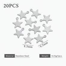 20pcs 304 Stainless Steel 18K Gold-Plated Moon And Star Pendant DIY Charm Jewellery Necklace Making Accessories Women's Stainless Steel Jewellery Handmade Components - Pendant - View 10