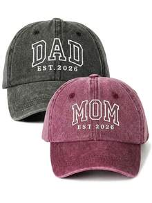 BONNY BOOM 1/2pcs Couple Set, Dad & Mom Hats, Funny Parents Baseball Caps, Fashionable Unisex Design Suitable For Travel And Outdoor Activities - Baseball Cap - View 14