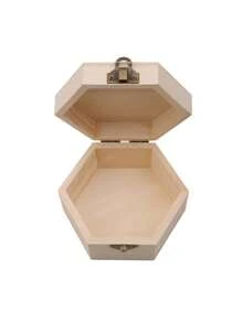 Hexagonal Shaped Wooden Storage Box Jewelry Wedding Gift Box Jewelry Display Wooden Box Flower Packaging Gift - Multicolor - View 2