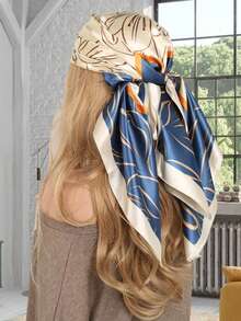 1PC Women's New Spring/Fall Lightweight Floral Print Scarf Mom's Scarf & Women's Shawl Two-In-One - Multicolor - View 2