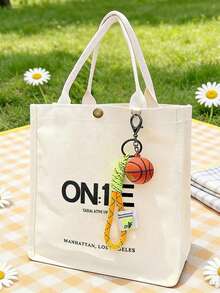 1 pieza Colgante de baloncesto mini! Llavero de cuerda trenzada, accesorio para mochila, regalo exclusivo y de alta gama para hombres - Naranja Quemada - Ver 3