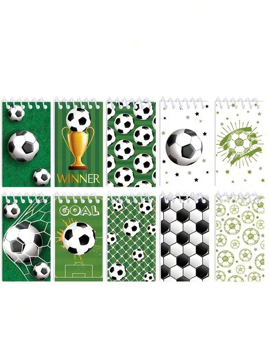 20pcs/10pcs World Cup Themed Football Spiral Notebooks - These Sports-Themed Notebooks, Pocket Notebooks, And Mini Notebooks Make The Perfect Gift For World Cup, Sports-Themed Parties, And Birthday Parties