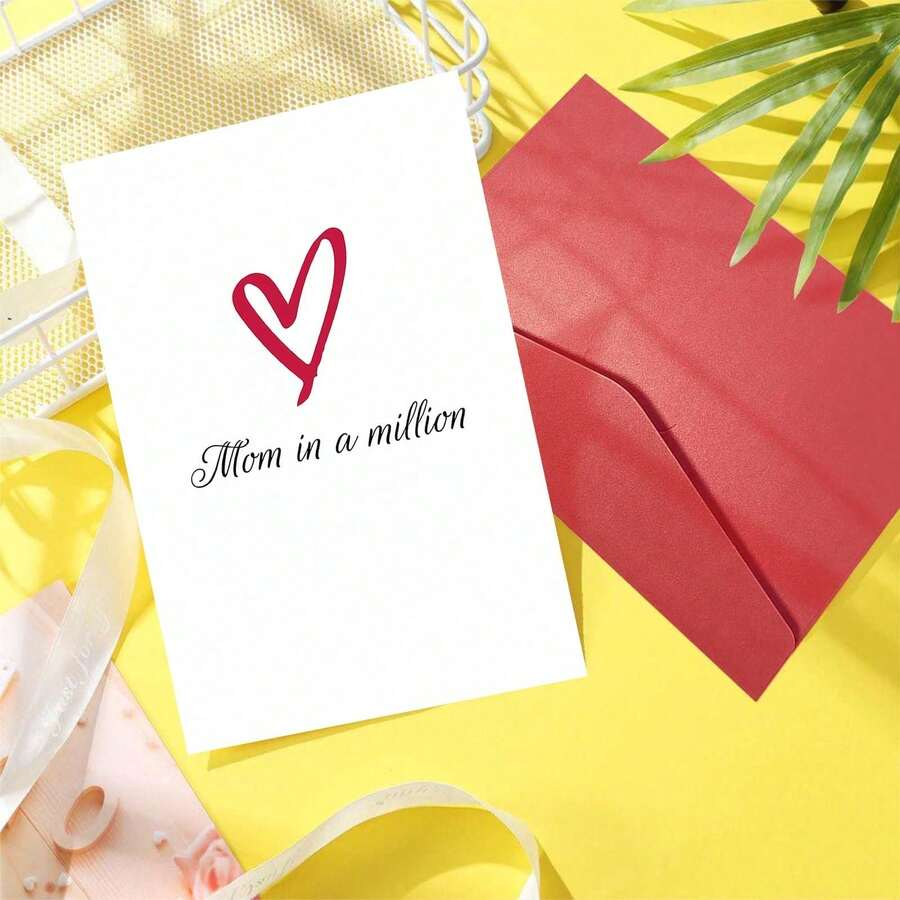 1张趣味母亲节贺卡，“百万分之一的妈妈”，母亲节快乐贺卡，送给女性的礼物，来自女儿和儿子的甜蜜母亲节贺卡 - A - 查看 1