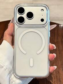 Luxury High Transparency PC Magnetic Phone Case Compatible With IPhone 17Pro Max 17 16 15 14 Pro Max For Wireless Charge Shockproof Cover - White - View 3