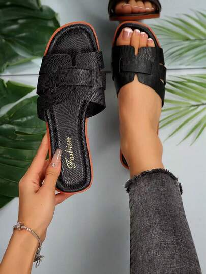 Dép đi ngoài trời cho nữ, dép xăng đan đế bằng mùa hè, cỡ lớn.