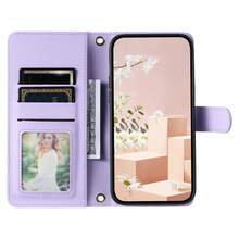 菱格纹商务PU皮手机壳，带腕带，适用于三星Galaxy S26 Ultra/S25 Ultra/Galaxy S24 Ultra/S24 FE/S23 FE/S22/S21/S20 FE/A05/A06/A14/A15/A16/A23/A25/A35/A54/A55、17 Pro Max/16/15/14/13/12/11/XS/XR/8/7/6、Note 9~13 Pro、P20/P30、荣耀400系列 - 淡紫色 - 查看 8