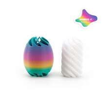 3D蛋壳旋转玩具，减压蛋壳玩具，跨境畅销复活节彩蛋玩具，益智螺旋减压小工具礼品 - 彩色 - 查看 7
