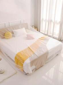 1/2pcs Disposable Elastic Dust Cover, Oversized Sofa Furniture Dust Protection Cover, Decorative Plastic Dust Film, Suitable For Dormitory - Multicolor - View 1