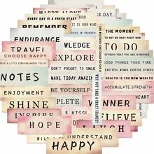 50pcs Retro-Style Word Stickers, Creative Graffiti Stickers, Office Supplies, Mobile Phone And Computer Stickers, High-Value, Durable, Exquisite, Cool Stickers, Fun, Classic, Colorful Cartoon Designs, Gift Decorations, Phone Case Decorations, Reusable, Colorful Cartoon Designs, Suitable For Water Bottles, Skateboards, Mobile Phones, Etc., Perfect For School Supplies And A Top Choice For Holiday Gifts. - 50pcs - View 1