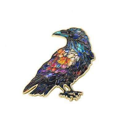 Crow Enamel Brooch Pin Fashion Dinosaur Decorative Brooches Ornaments Lapel Bag Badges Jewelry Gifts