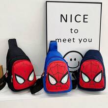 Disney Marvel Spider-Man Hero Shoulder Bag, Unisex, Street Style Chest Bag, Crossbody Bag, Lightweight Travel Backpack, Casual Outdoor Shoulder Bag, Adjustable Shoulder Strap, Fashionable Red And Black Shoulder Bag. - Multicolor - View 1